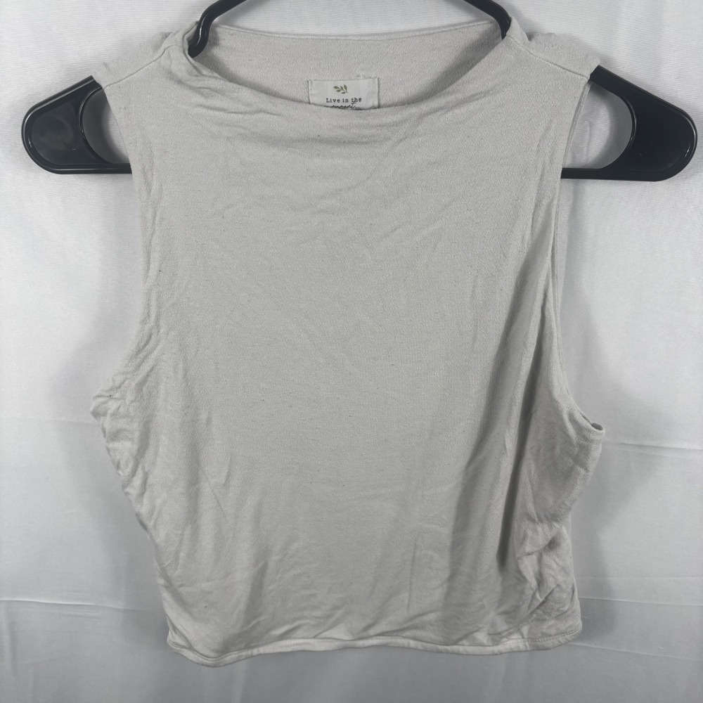 Live In The Moment White Ruched Side Muscle Tank Top